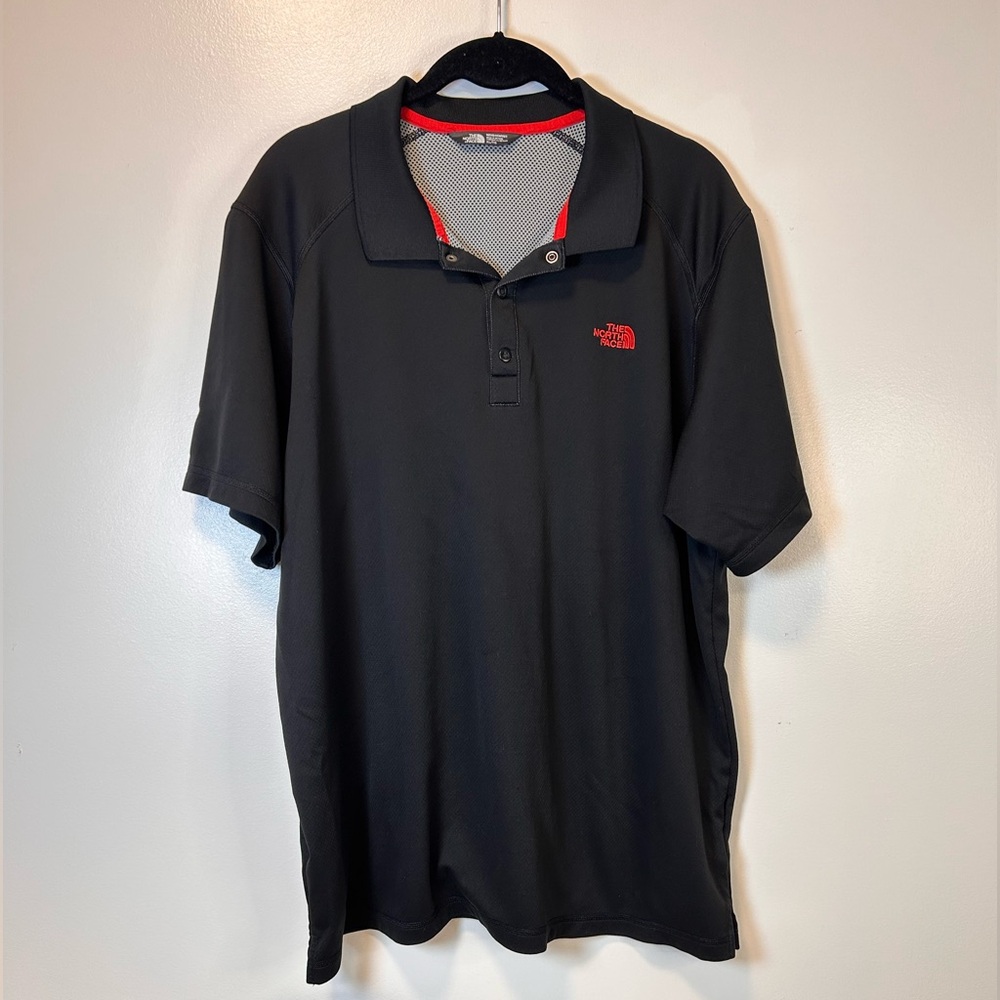 The North Face Horizon‎ Men's Black Polo Shirt with Red Logo Size XL